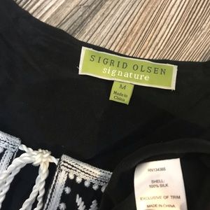 Sigrid Olsen Tops - sigrid olsen signature // black silk peasant top m Sigrid Olsen Tops - sigrid olsen signature // black silk peasant top m